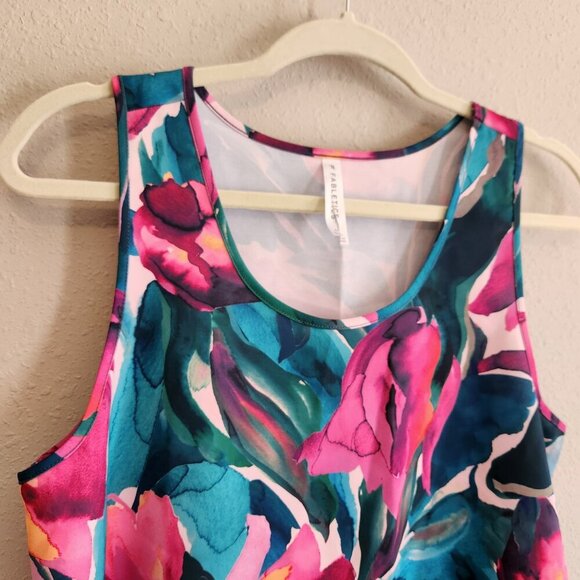 Fabletics Colorful Floral Print Athletic Tank Top Size Medium - Picture 2 of 9